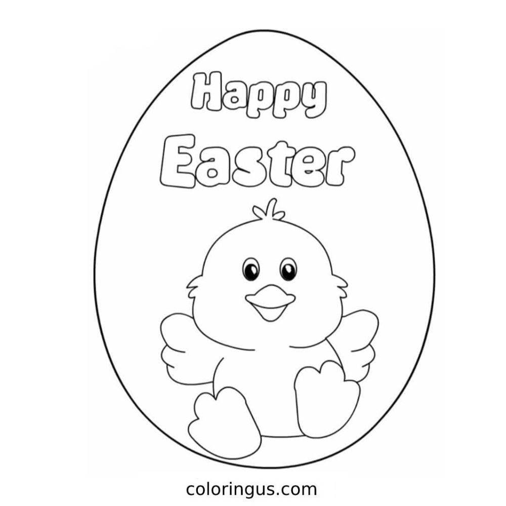 Easter Chick Image Coloring Page