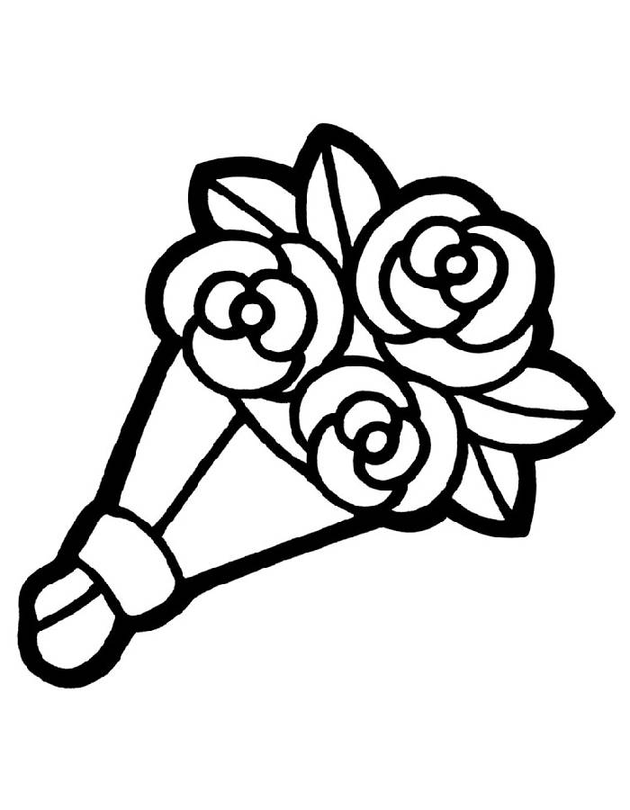 Easy Bouquet Drawings Coloring Page