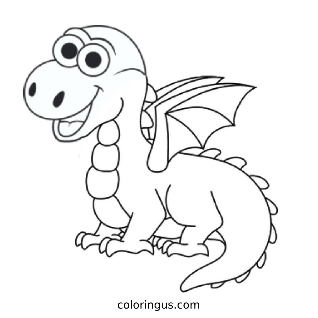 Simple Dragon Coloring Pages Printable