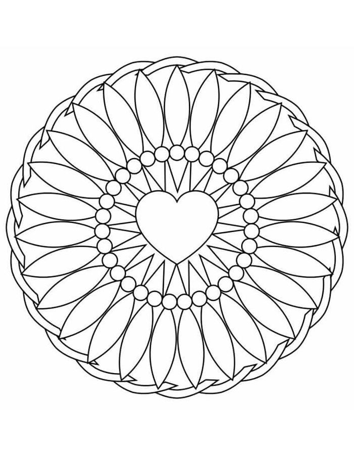 Easy Geometric Coloring Page