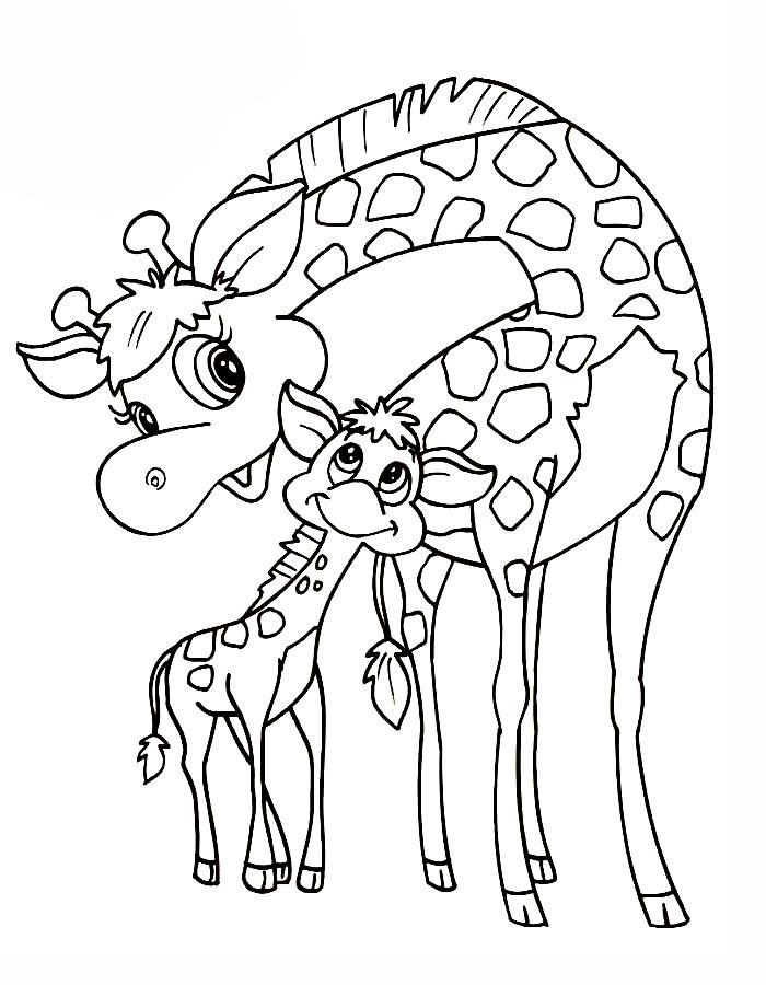 Easy Giraffe Coloring Page