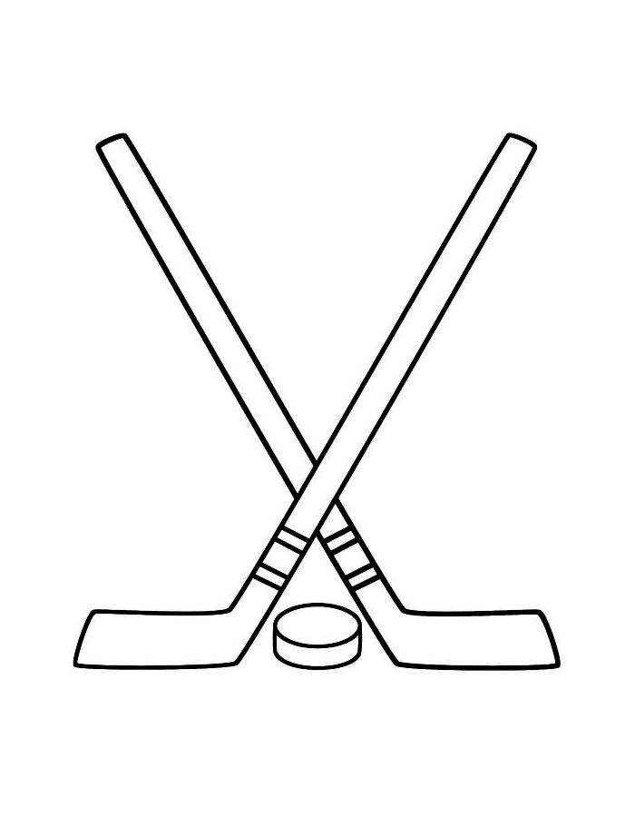 Easy Hockey Coloring Page