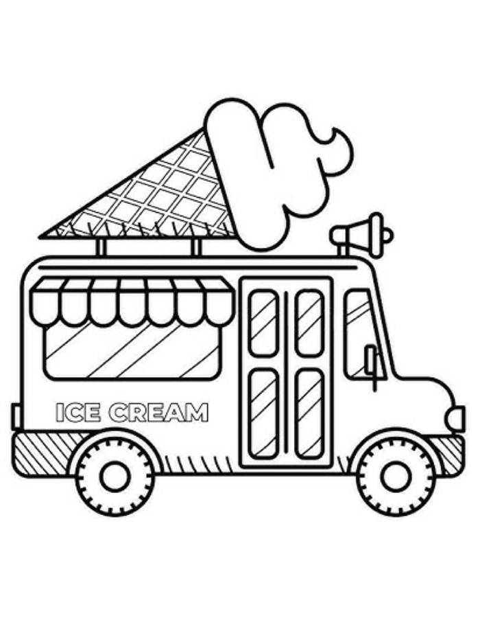 Easy Ice Cream Truck Drawing For Kids