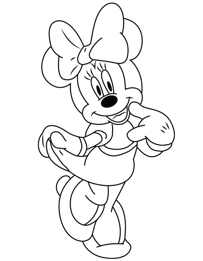 Easy Minnie Mouse Coloring Page