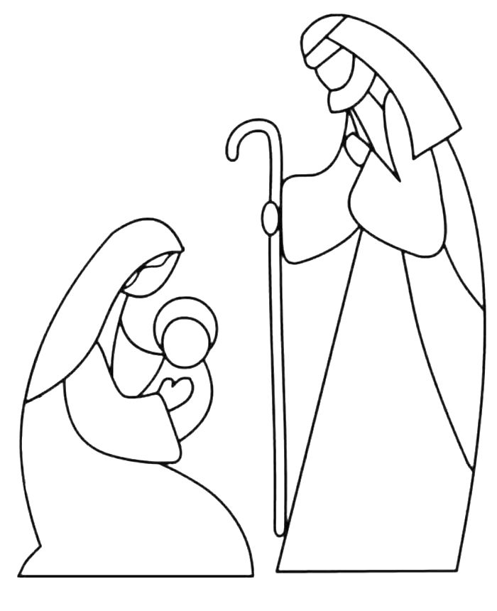 Easy Nativity Coloring Page