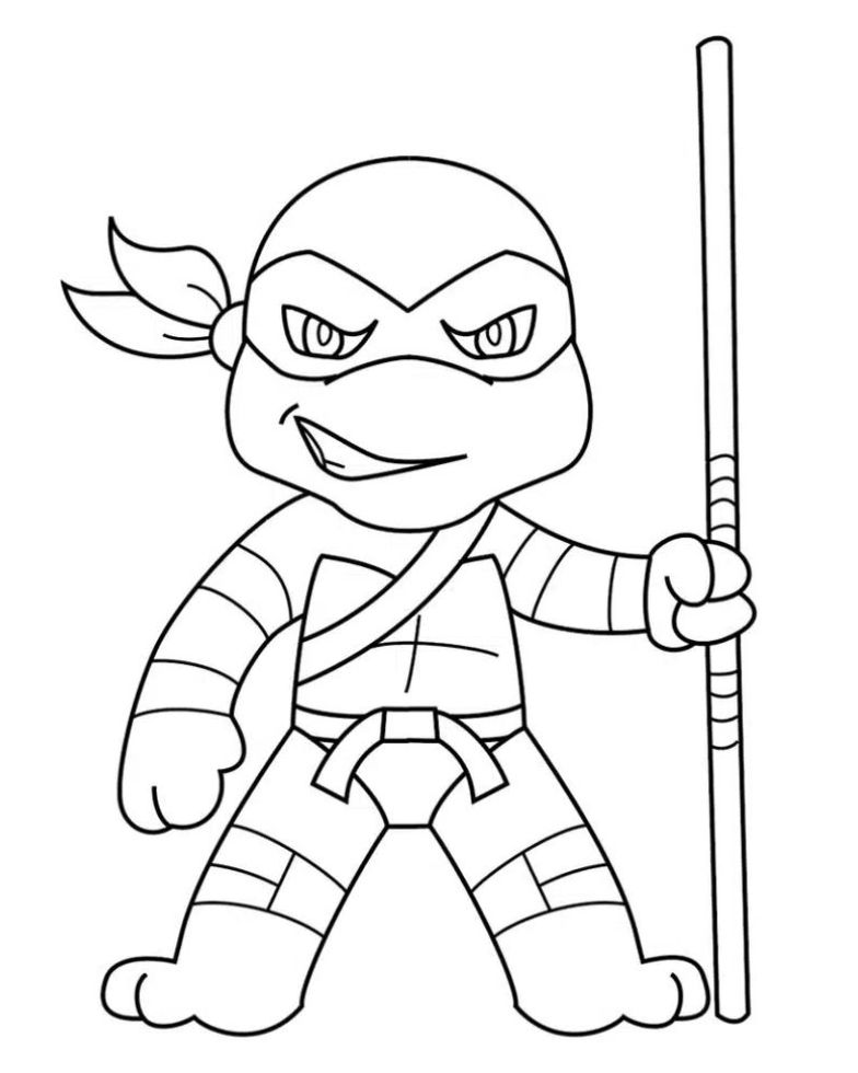 Easy Ninja Turtles Coloring Page