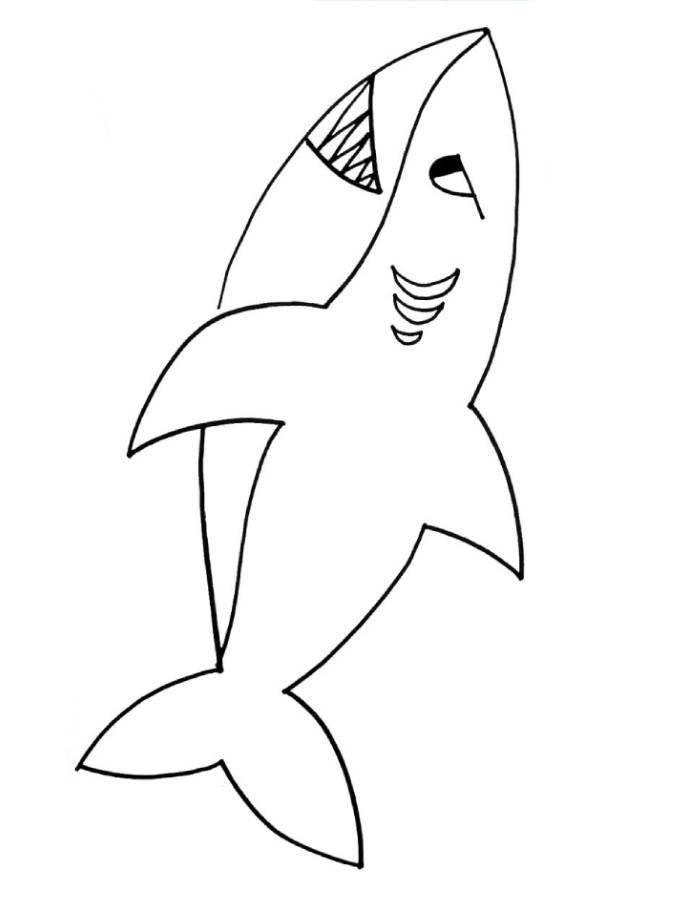 Easy Shark Coloring Page