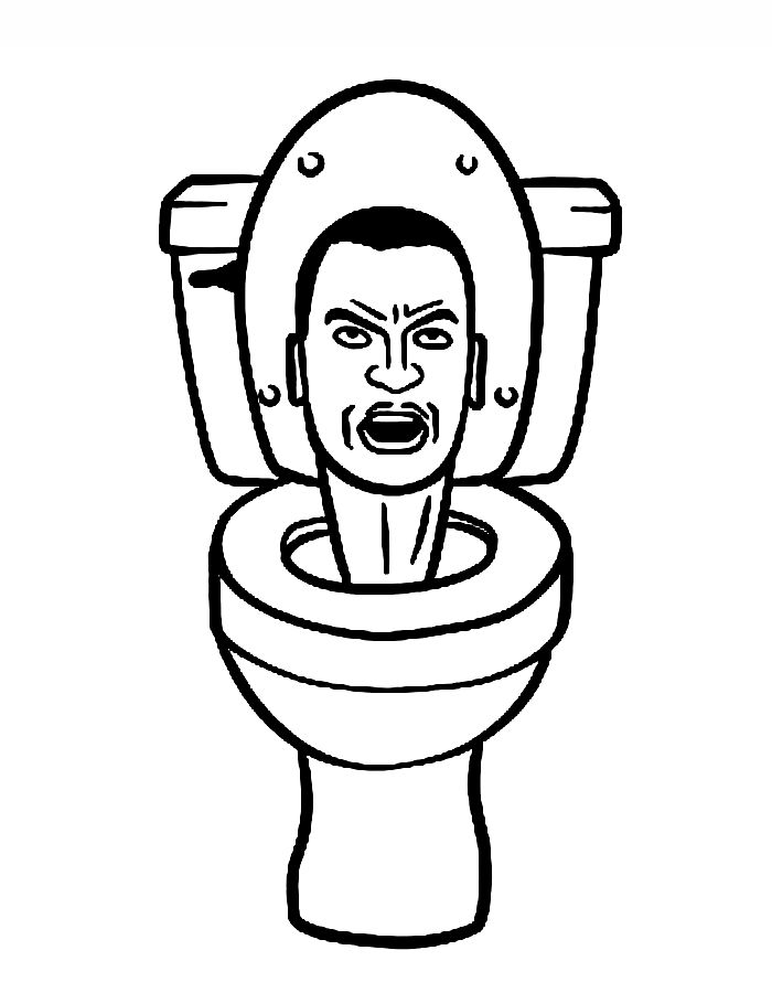 Easy Skibidi Toilet Drawing For Kids Coloring Page