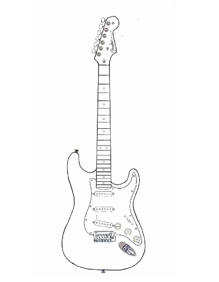 Electric Guitar Coloring Page