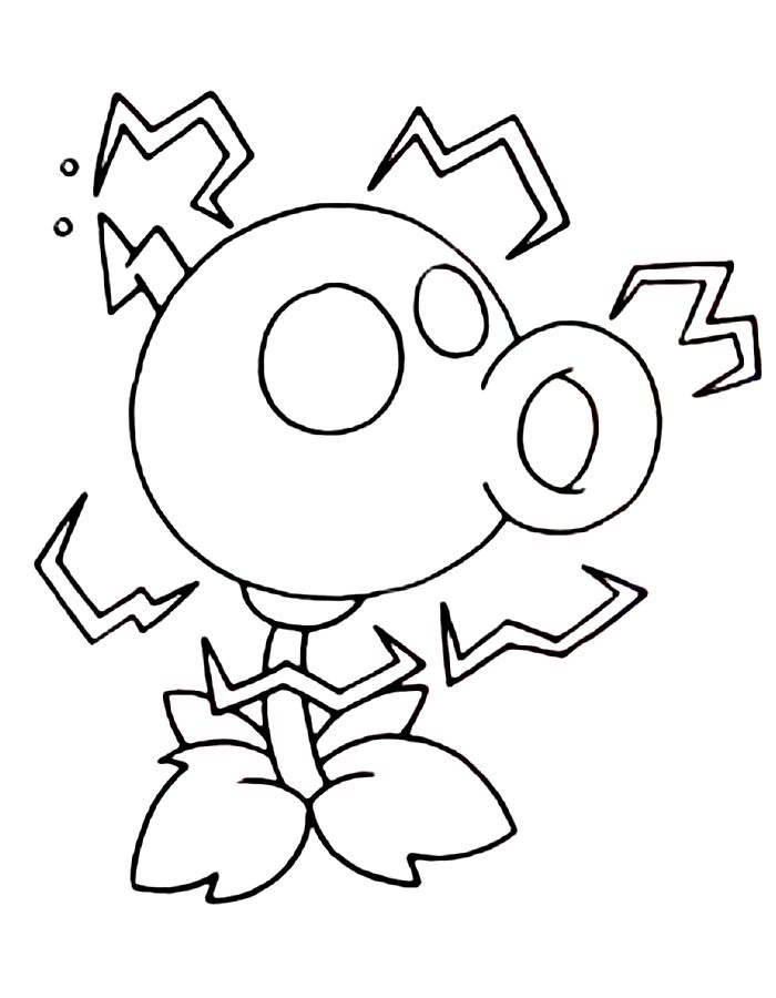 Electric Peashooter Coloring Page