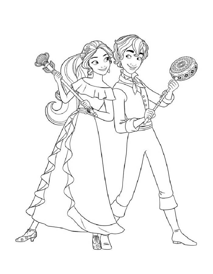 Elena And Mateo Lines Coloring Page