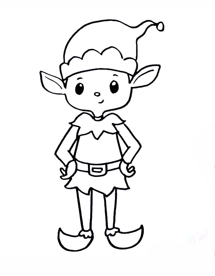 Elf Drawing Coloring Page