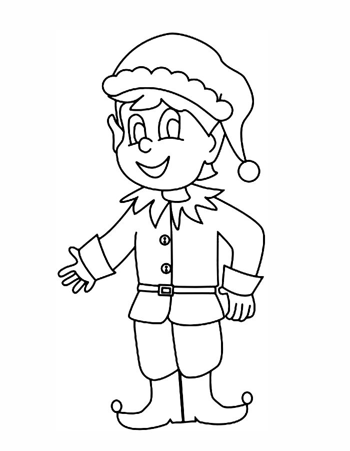 Elf For Kids Coloring Page