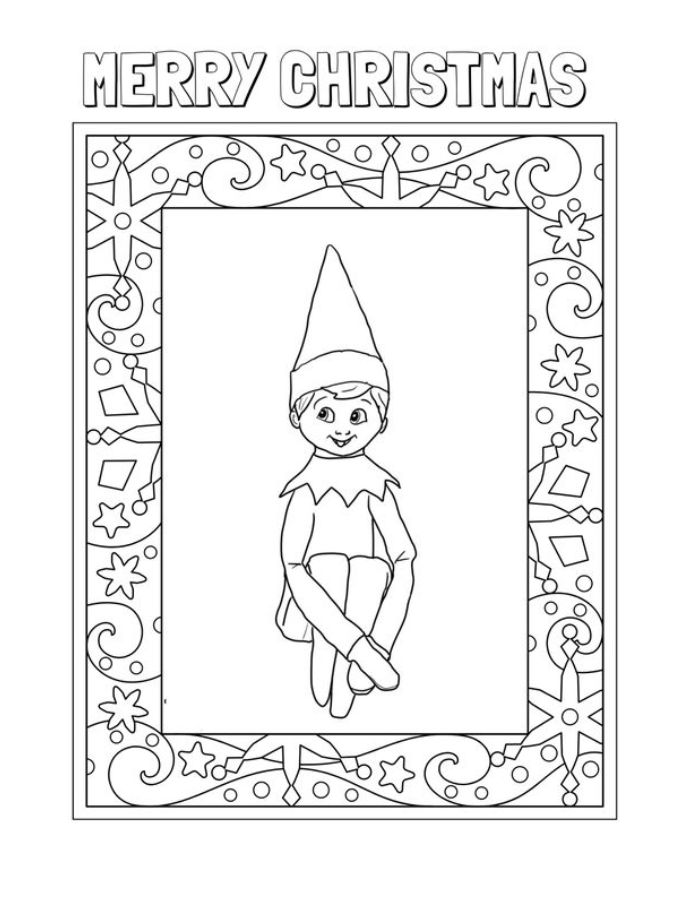 Elf On A Shelf Pictures To Color Coloring Page