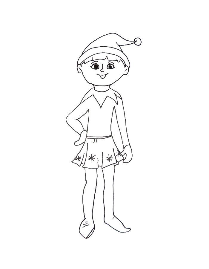 Elf On A Shelf Printable Coloring Page