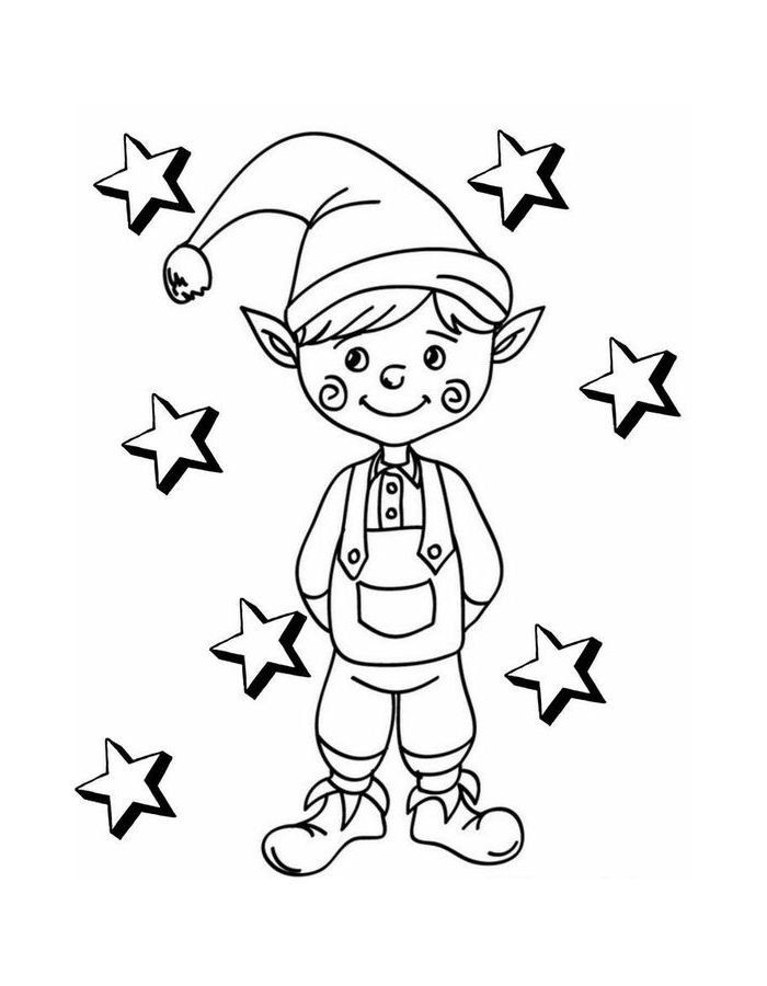 Elf On Shelf Pictures To Color Coloring Page