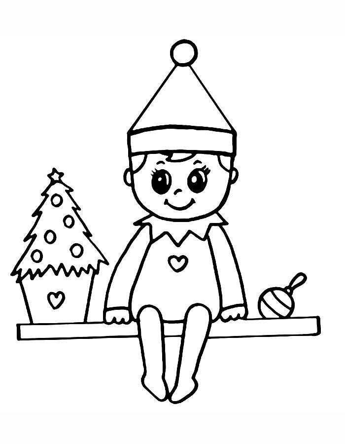 Elf Sheet Printable Coloring Page