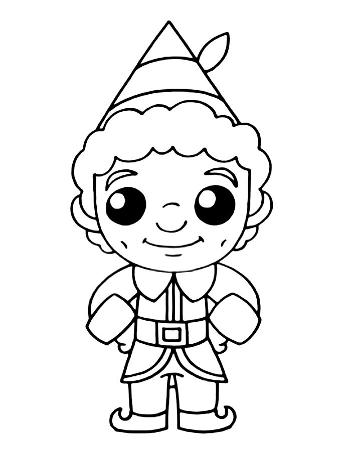 Elf To Print Coloring Page