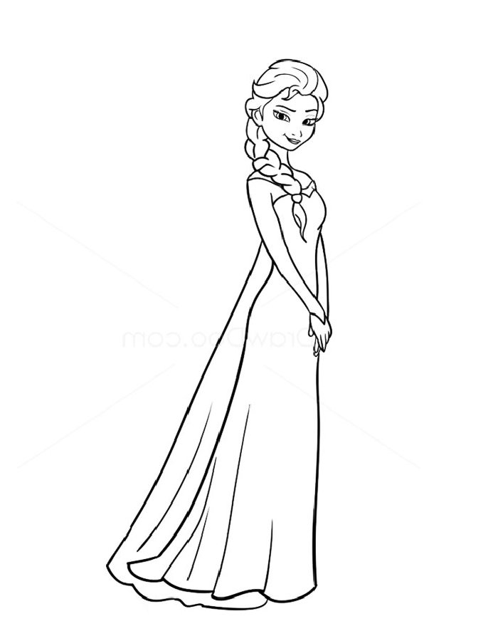 Elsa Free Printable From Frozen Coloring Page