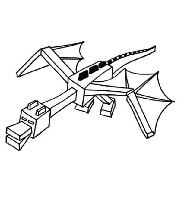 Ender Dragon Minecraft Coloring Page