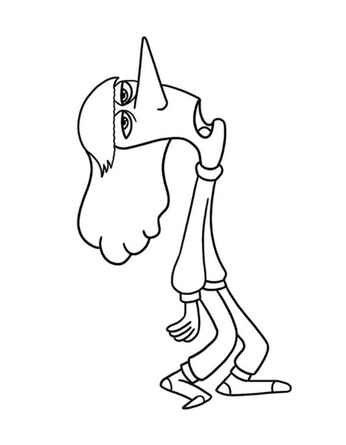 Ennui From Inside Out 2 Coloring Page