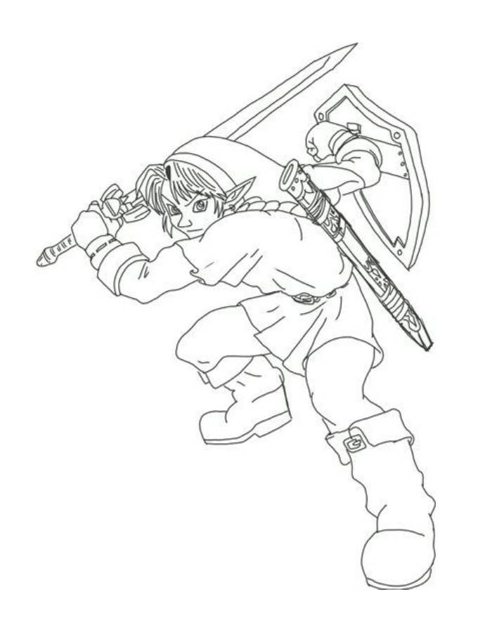 Epic Link Battle Pose Coloring Page