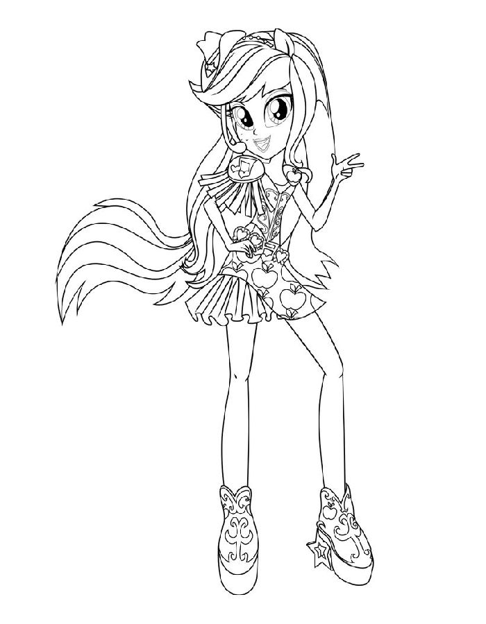 Equestria Girl For Kids Coloring Page