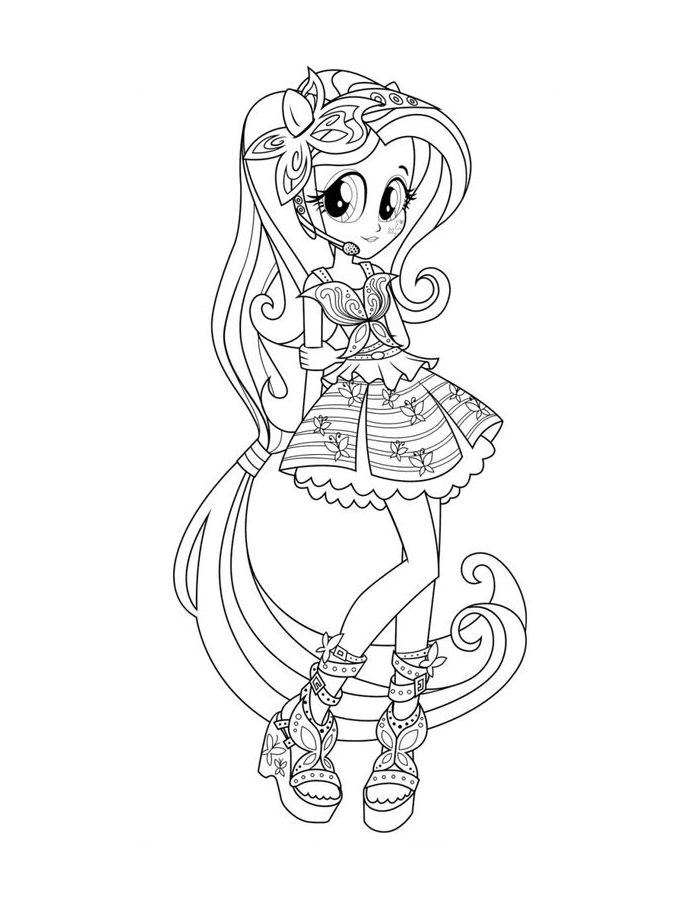 My Little Pony Equestria Girl Illustration For Kids Coloring Page