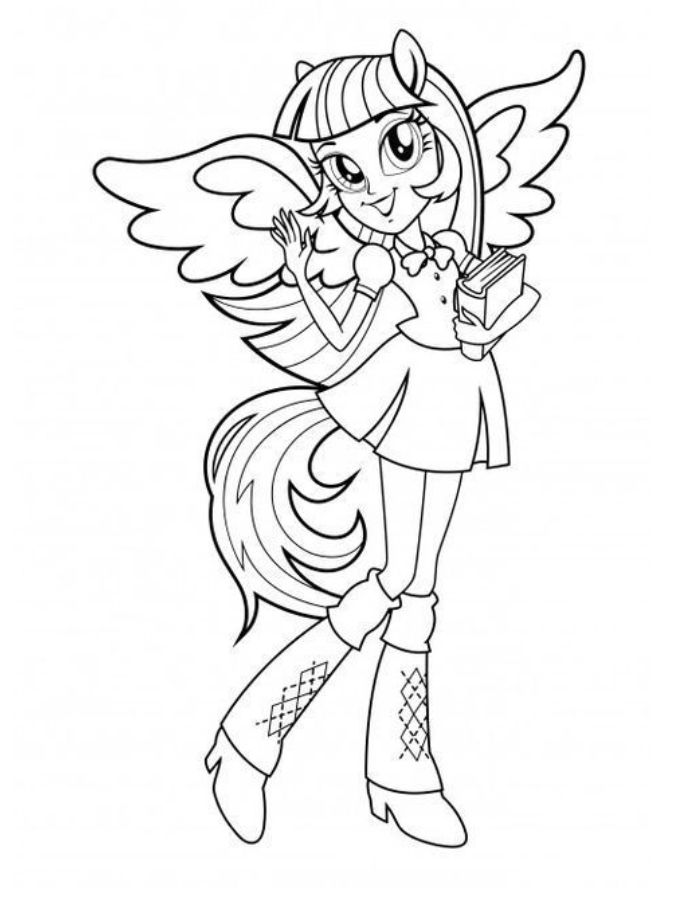 Equestria Girl Outline Coloring Page