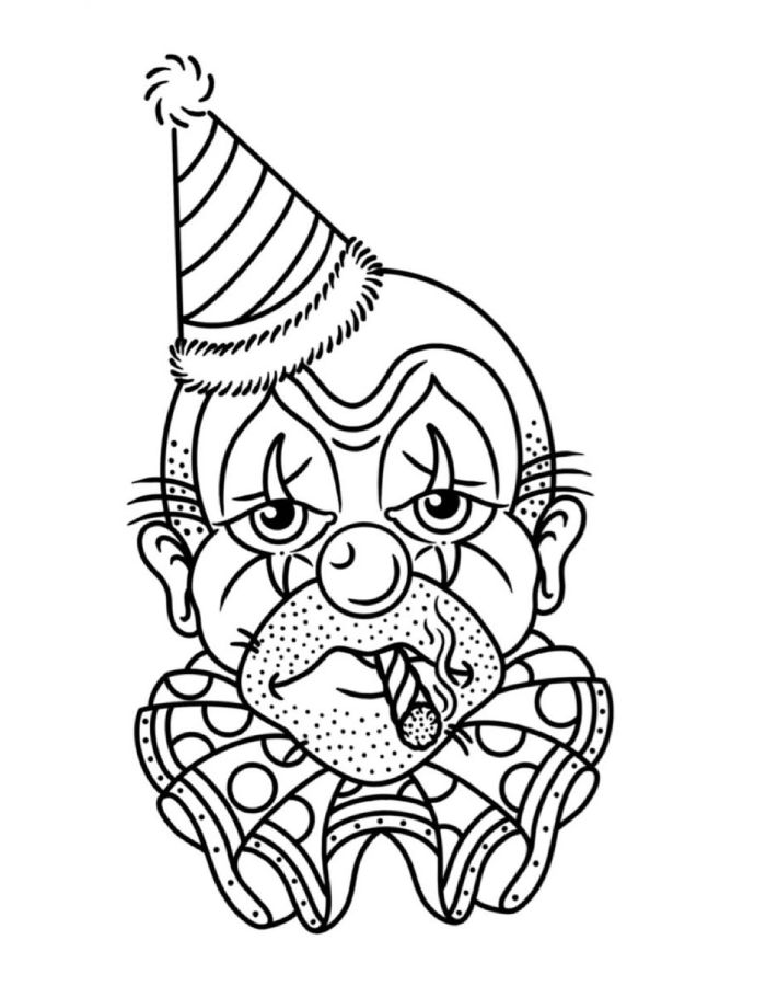 Evil Clown Coloring Page