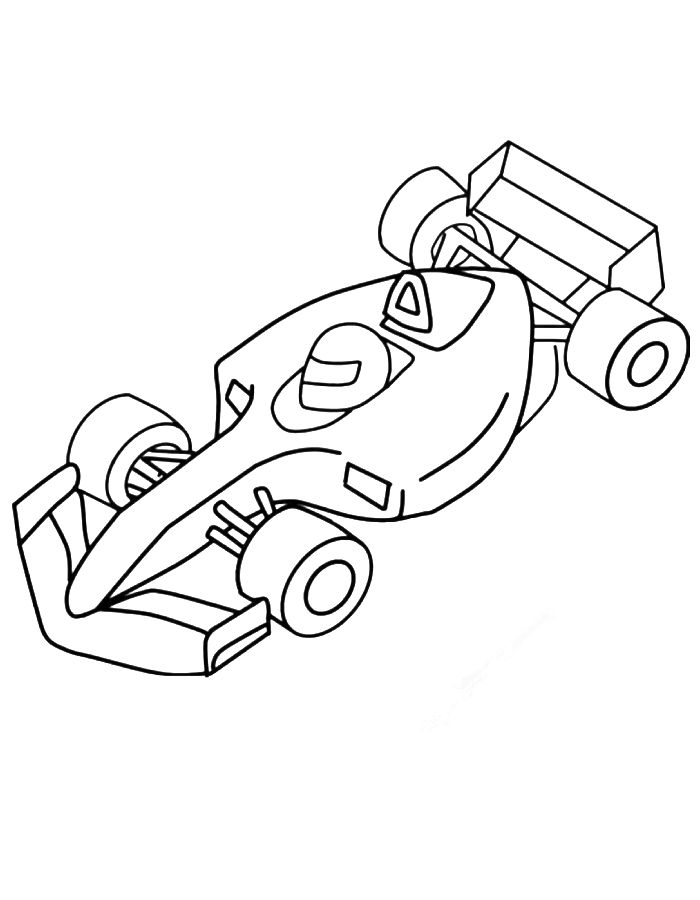 F1 Car To Trace Coloring Page