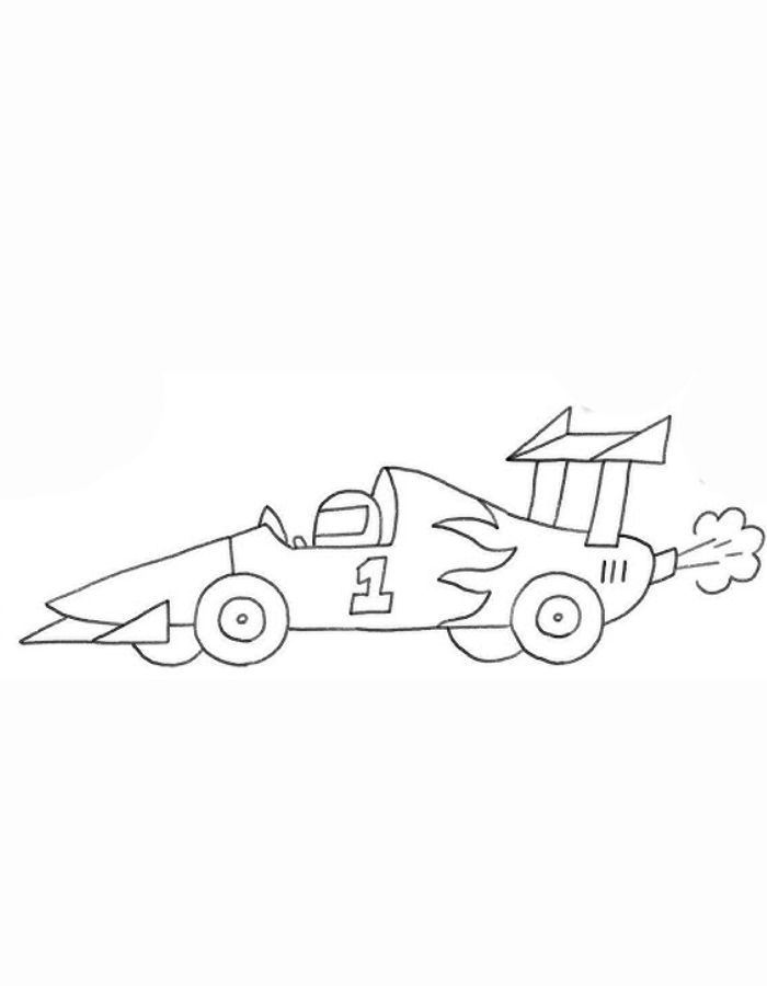 F1 Car Coloring Page