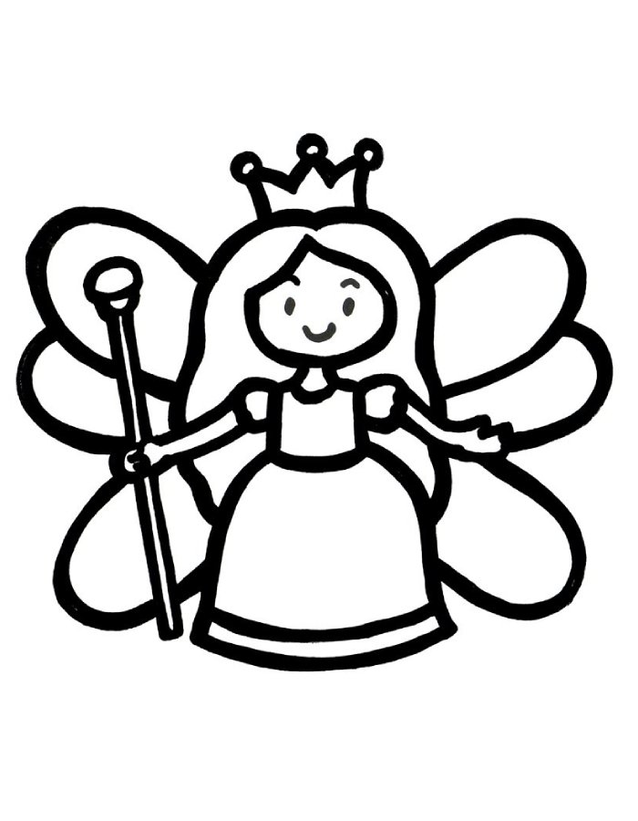 Fairy Princess Drawing For Kids Fairy Princess Drawing For Kids Coloring Page