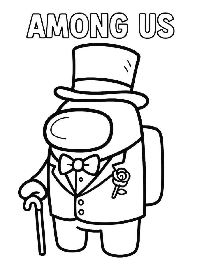 Fancy Among Among Us Character Coloring Page
