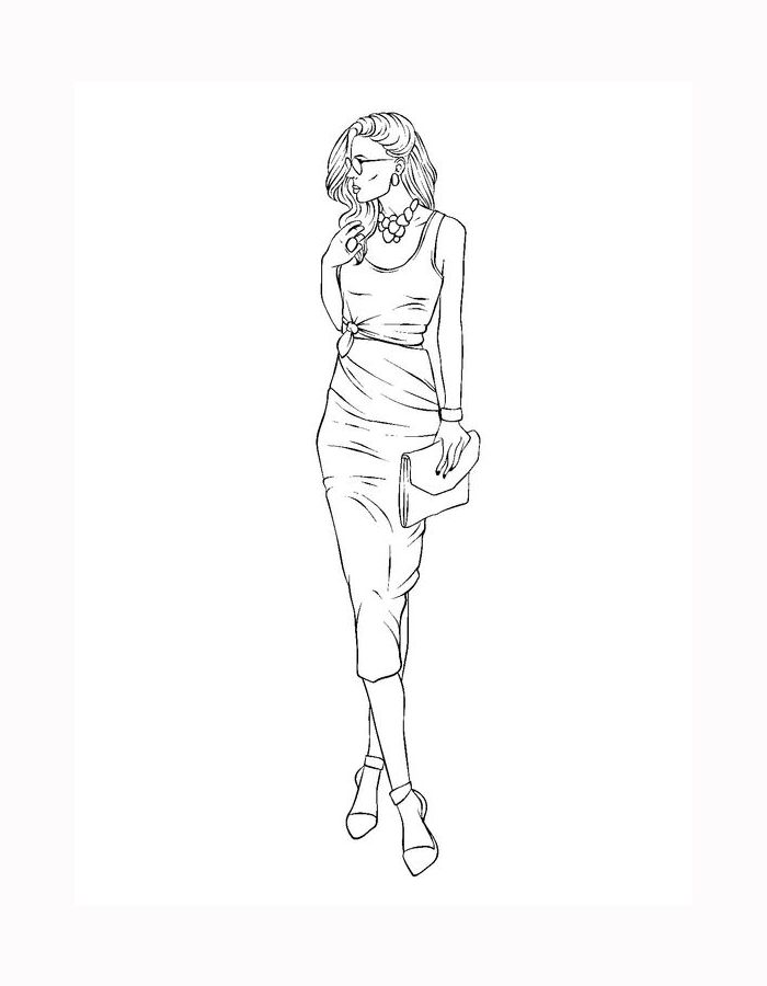 Fashion Color Sheets Coloring Page