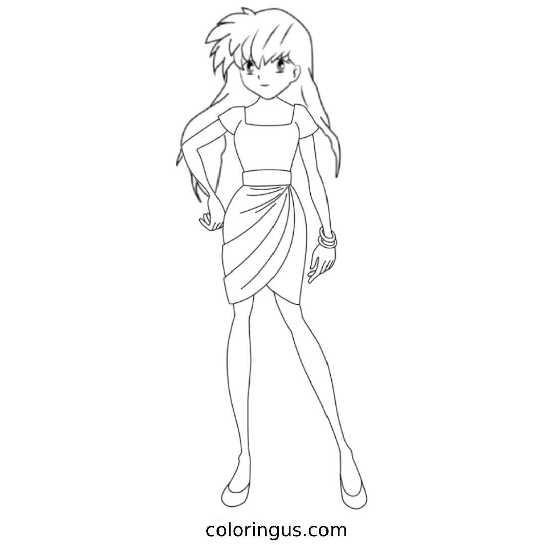 Female Anime Coloring Page