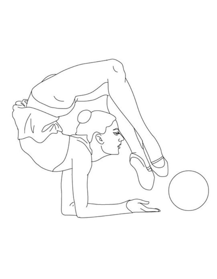 Female Gymnast Art Coloring Page