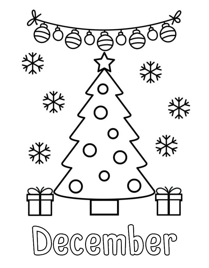 Festive Spirit Of The Holiday Season Coloring Page