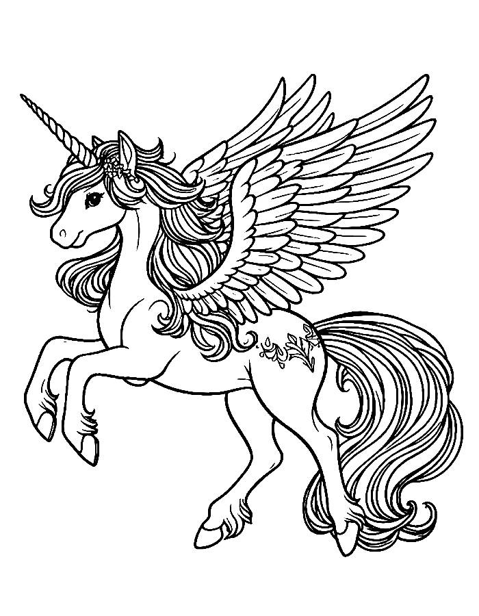 Fictional Creature Alicorn Coloring Page