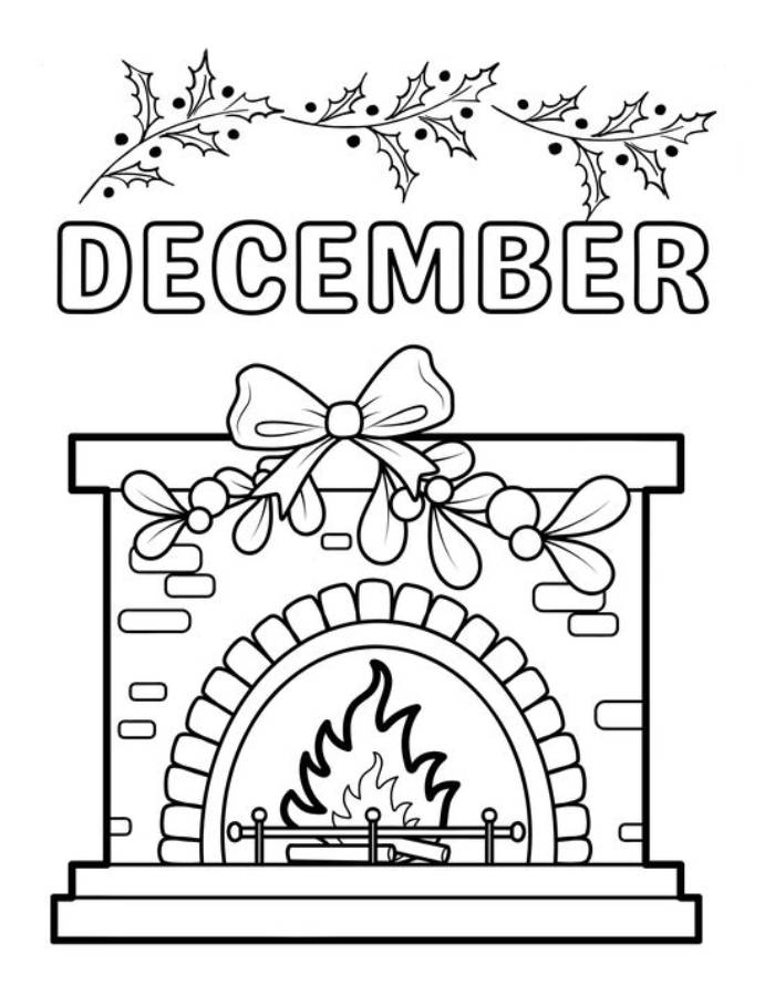 Final Month Of The Gregorian Calendar Coloring Page