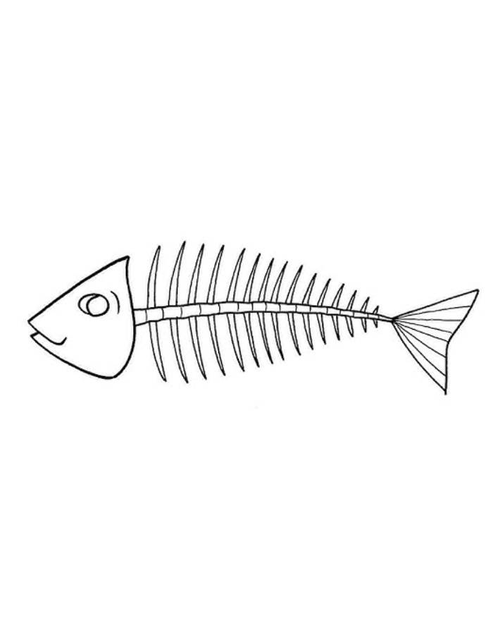 Fish Skeleton Coloring Page