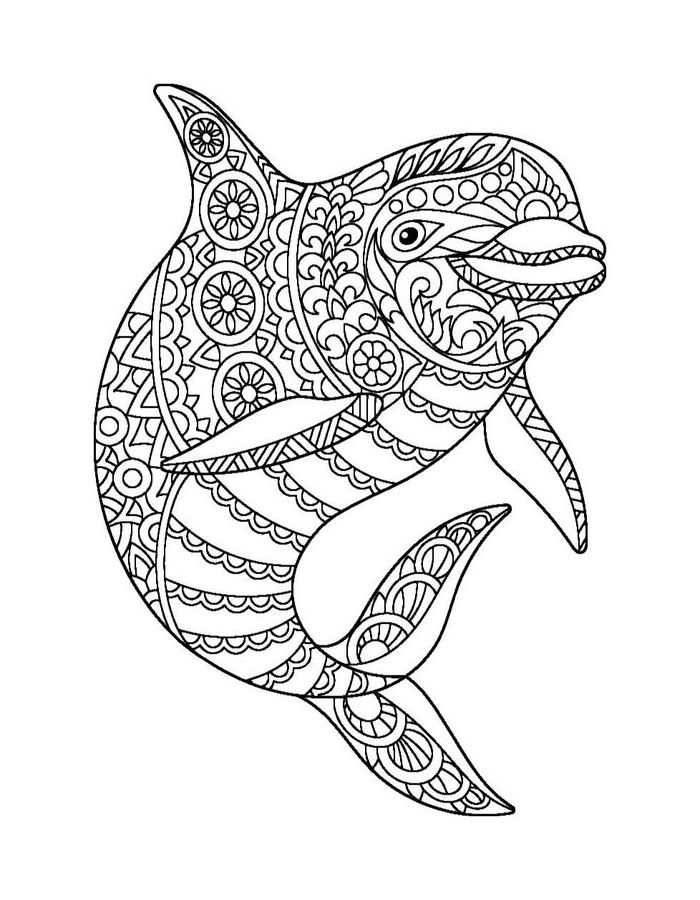 Fish Zentangle Coloring Page