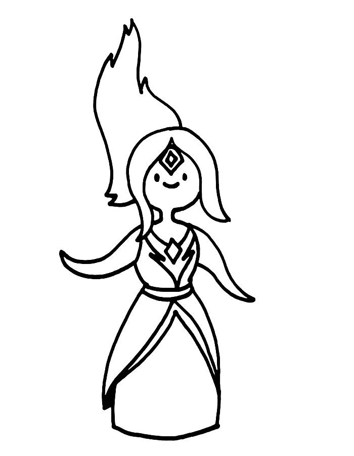 Flame Princess Coloring Page