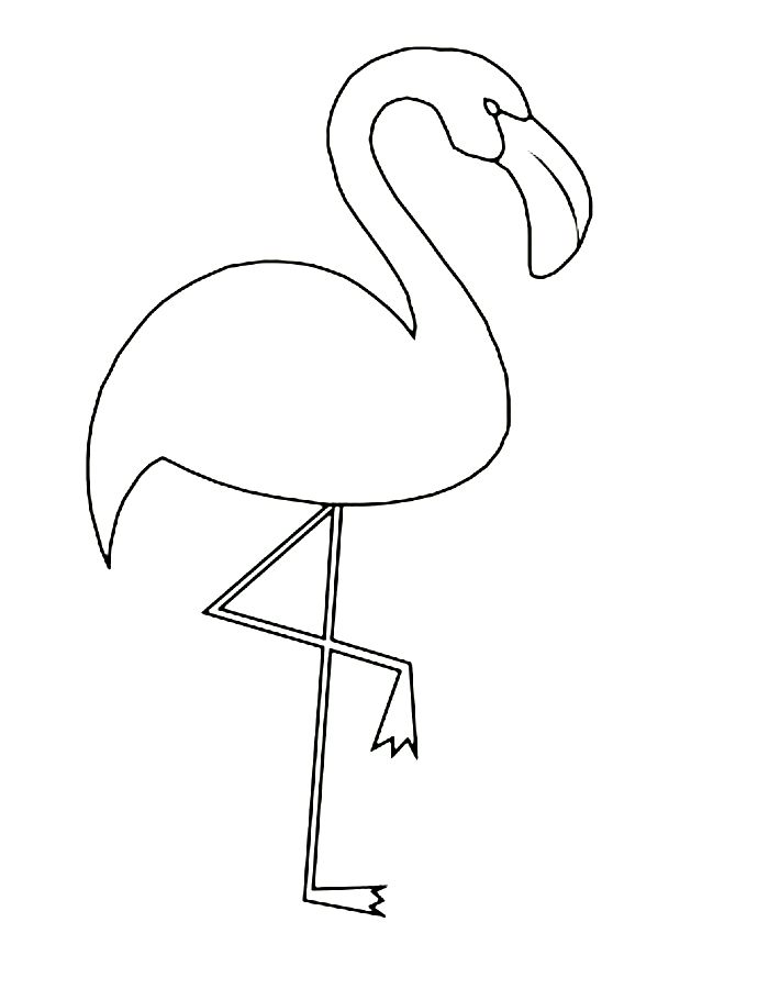 Flamingo Clipart Coloring Page