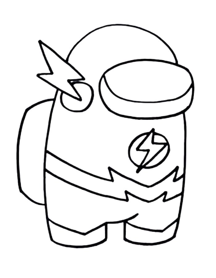 Flash Crewmate Coloring Page