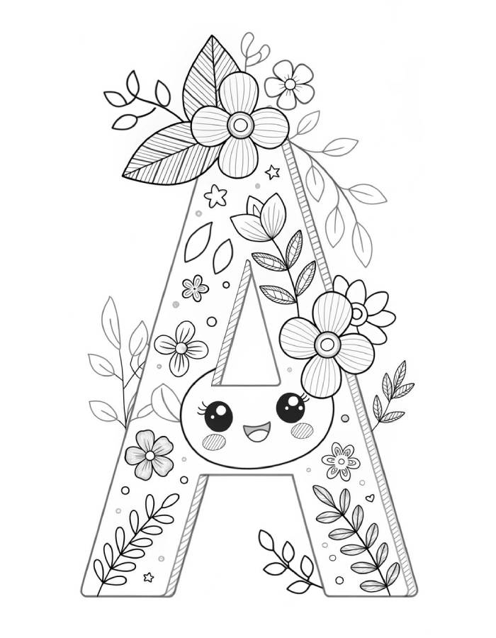 Floral Letter A For Adley