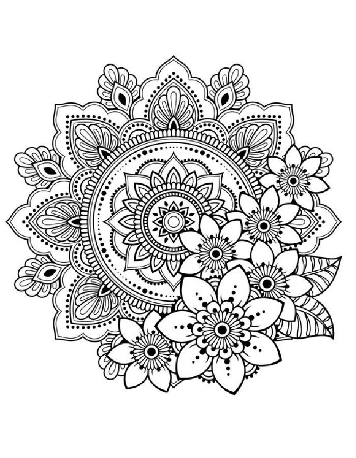 Floral Mandala Coloring Page