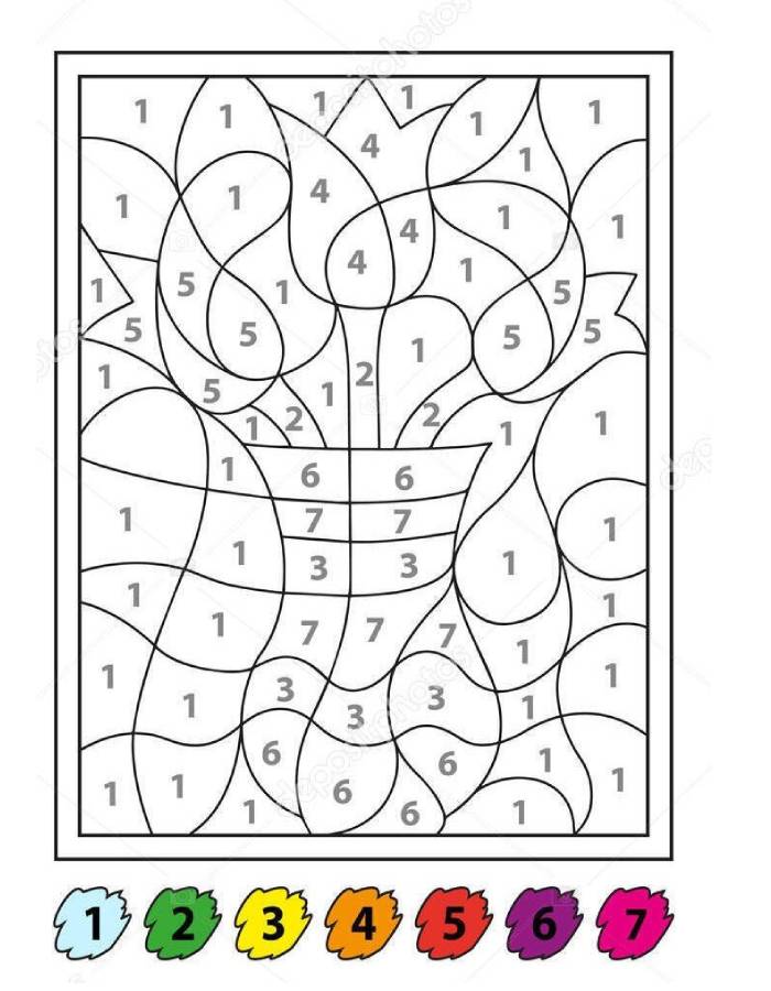 Flower Pot Color By Number