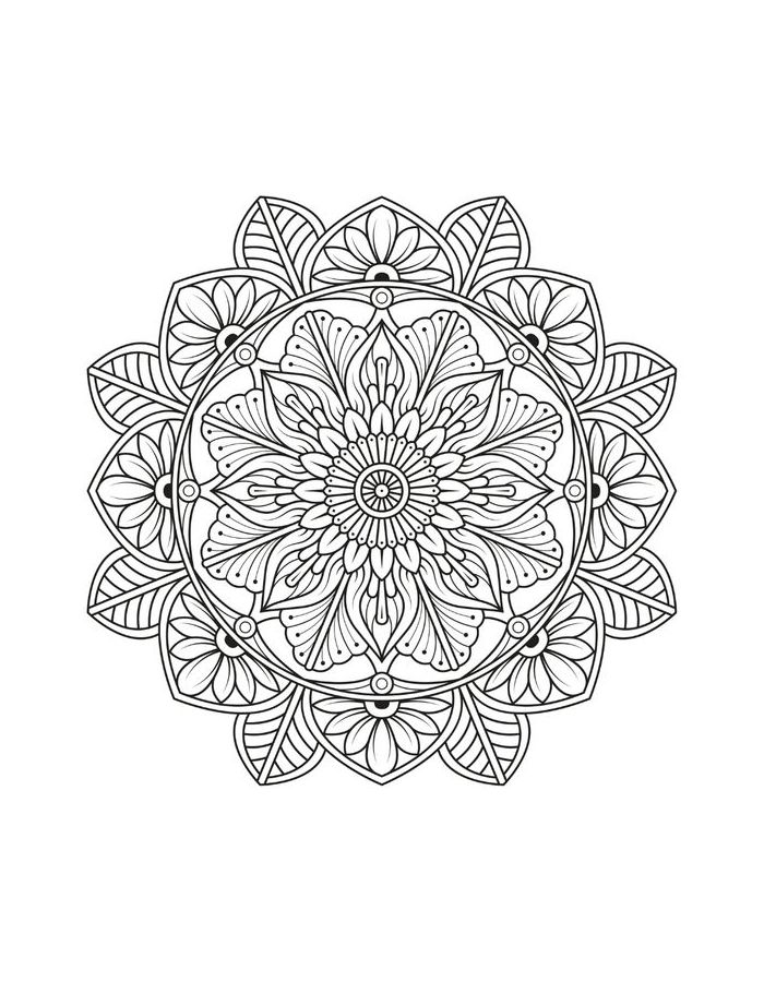 Flower Zentangle Coloring Page