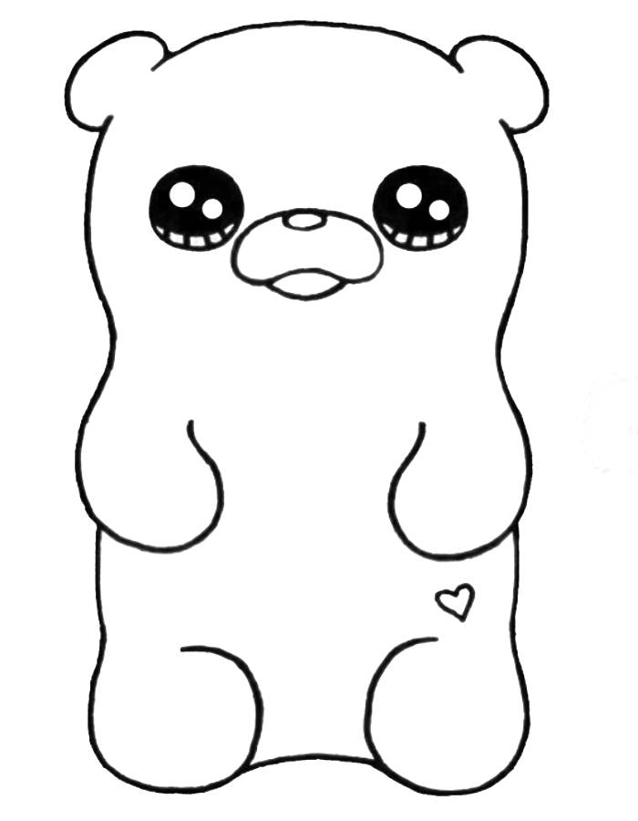 Food Gummy Bear Easy Coloring Page